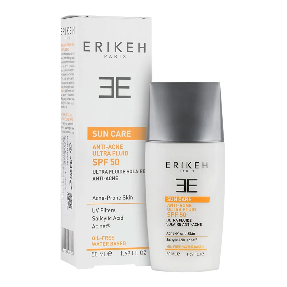 ضد آفتاب ضد جوش فلوئیدی بی رنگ فاقد چربی SPF50 اریکه