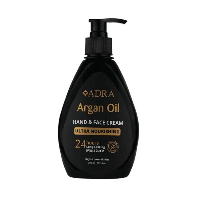 کرم مرطوب کننده دست و صورت آدرا مدل ARGAN مناسب انواع پوست حجم 300 میلی لیتر نمای ۲