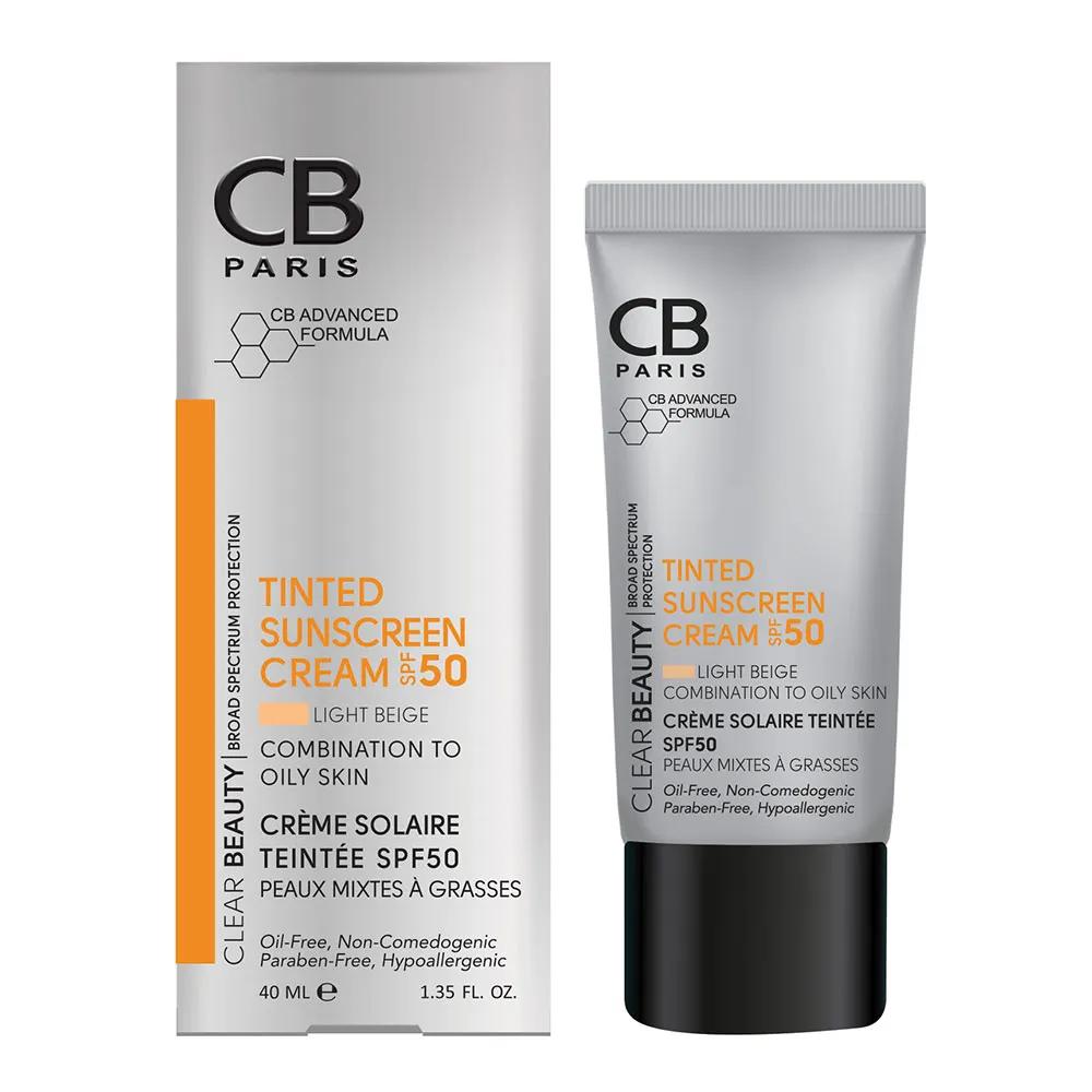 کرم ضد آفتاب پوست چرب و مختلط سی بی رنگ بژ روشن (SPF 50)
